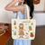 Women's Cute Cartoon Canvas Shopping Bags