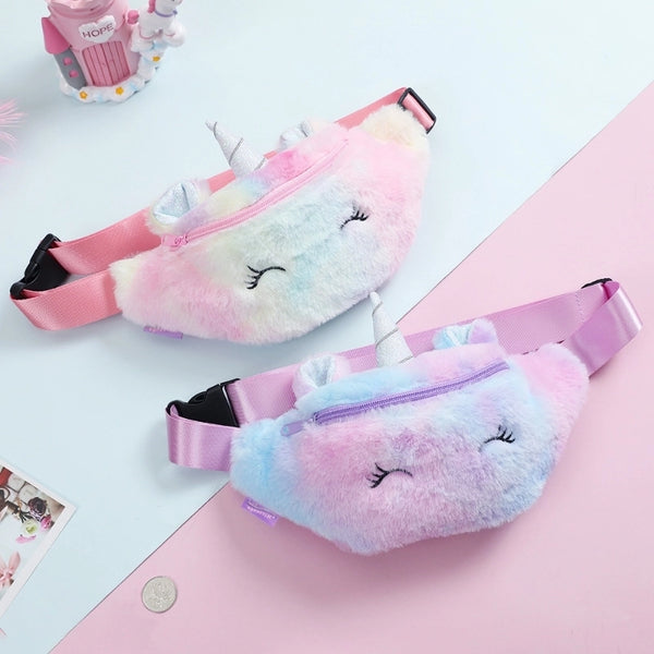 Women's Cute Colorful Plush  Coin Purse Waist Bag