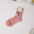 Women's Cute Flower Cotton Crew Socks A Pair