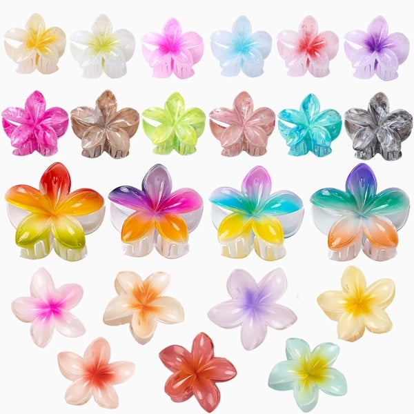 Women's Cute Flower Plastic Resin Stoving Varnish Hair Claws