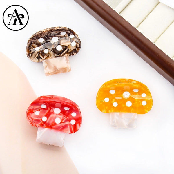 Women's Cute Mushroom Acetic Acid Sheets Hair Claws