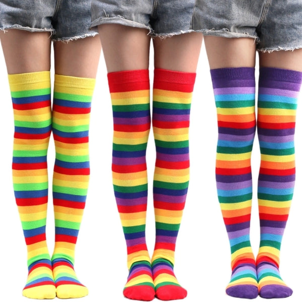 Women's Cute Rainbow Polyester Cotton Polyester Over The Knee Socks A Pair