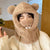 Women's Cute Simple Style Bear Ear Warap Trapper Hat