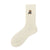 Women's Cute Simple Style Bear Solid Color Polyacrylonitrile Fiber Embroidery Crew Socks A Pair