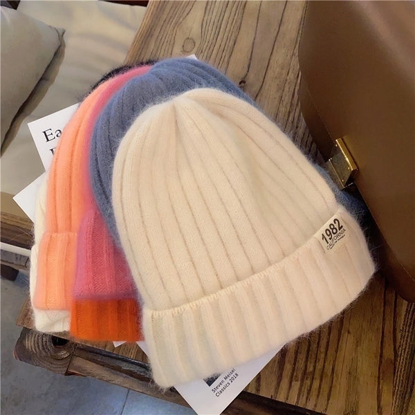 Women's Cute Solid Color Eaveless Wool Cap