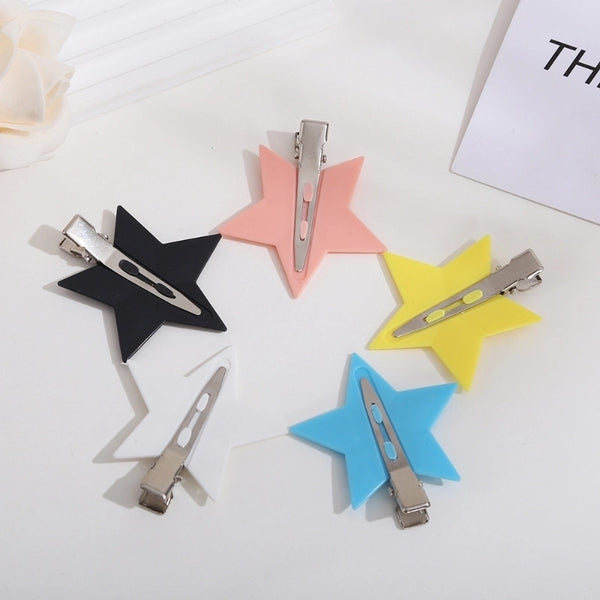 Women's Cute Star Arylic Stoving Varnish Hair Clip