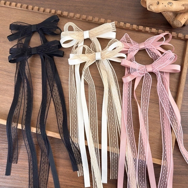 Women's Cute Sweet Bow Knot Cloth Lace Hair Clip