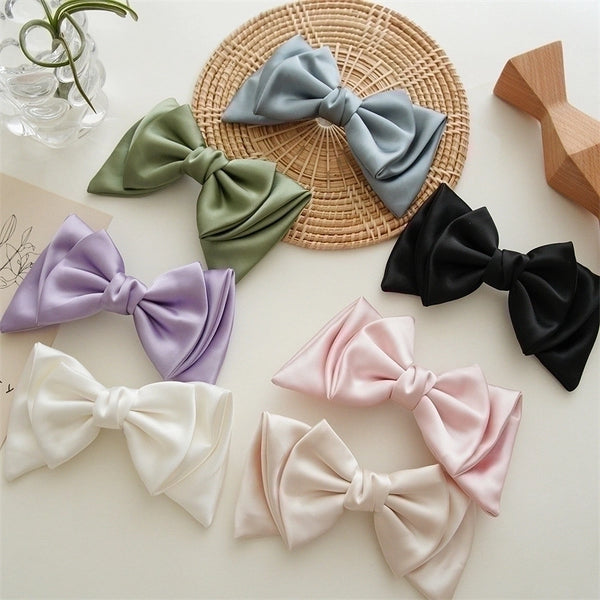 Women's Cute Sweet Bow Knot Satin Hair Clip