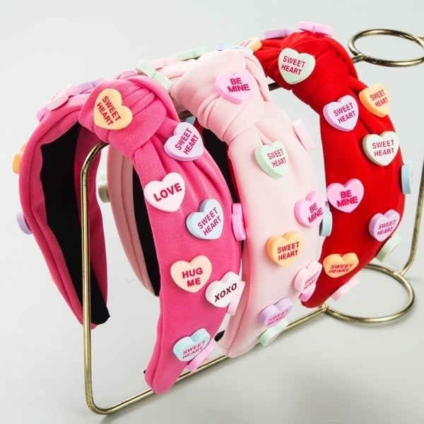 Women's Cute Sweet Letter Heart Shape Plastic Cloth Hair Band