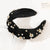 Women's Cute Sweet Solid Color Cloth Inlay Artificial Pearls Fabric Rhinestones Hair Band