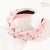 Women's Cute Sweet Solid Color Cloth Inlay Artificial Pearls Fabric Rhinestones Hair Band