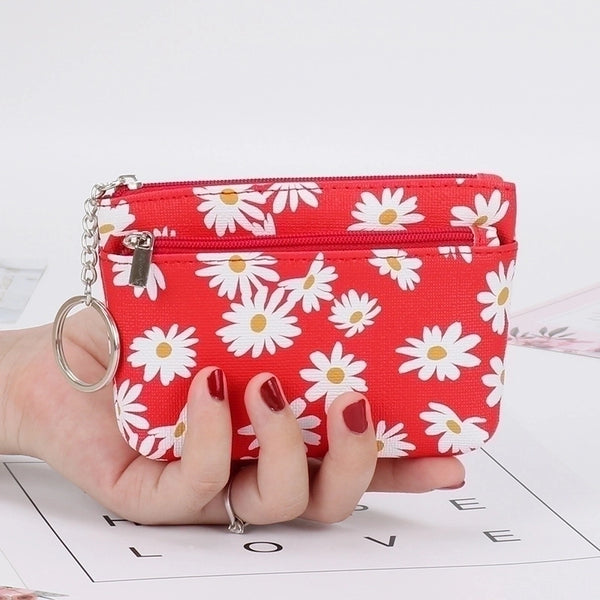 Women's Daisy Pu Leather Zipper Coin Purses