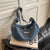 Women's Denim Solid Color Classic Style Square Zipper Shoulder Bag