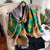 Women's Elegant Basic Color Block Flower Satin Scarf