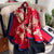 Women's Elegant Basic Color Block Flower Satin Scarf