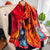 Women's Elegant Basic Color Block Flower Satin Scarf