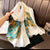 Women's Elegant Basic Color Block Flower Satin Scarf