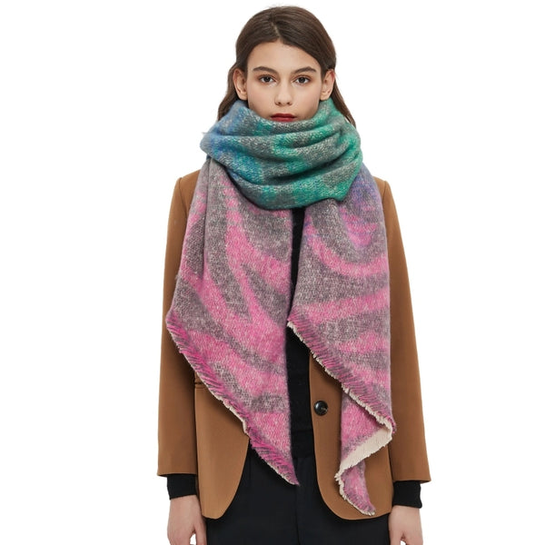 Women's Elegant Basic Color Block Polyester Scarf