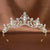 Women's Elegant Bridal Streetwear Geometric Crown Alloy Plating Inlay Rhinestones Hair Band Crown