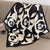 Women's Elegant Classic Style Color Block Satin Printing Silk Scarf