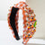 Women's Elegant Classic Style Pumpkin Alloy Cloth Inlay Resin Glass Hair Band