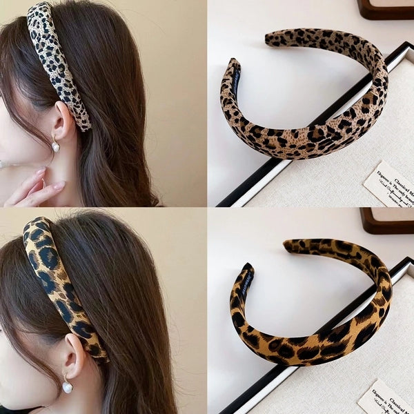 Women's Elegant Classical Sweet Leopard Cloth Patchwork Hair Clip Hair Band