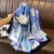 Women's Elegant Lady Flower Satin Printing Silk Scarf