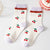 Women's Elegant Lady Lattice Cherry Nylon Cotton Crew Socks A Pair