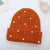 Women's Elegant Lady Solid Color Pearl Eaveless Wool Cap