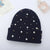 Women's Elegant Lady Solid Color Pearl Eaveless Wool Cap