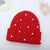 Women's Elegant Lady Solid Color Pearl Eaveless Wool Cap