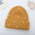 Women's Elegant Lady Solid Color Pearl Eaveless Wool Cap