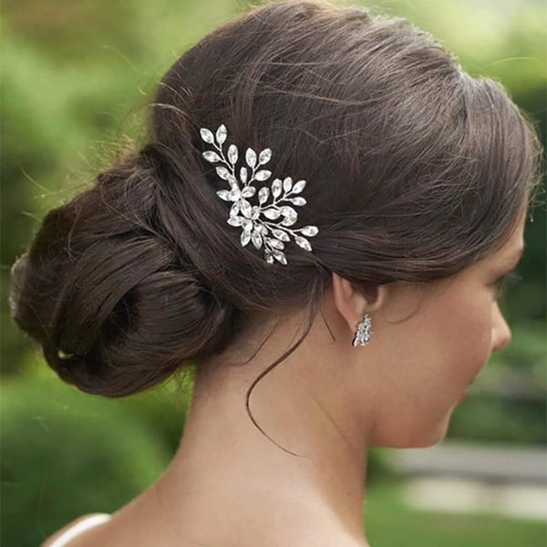 Women's Elegant Leaf Alloy Glass Hairpin