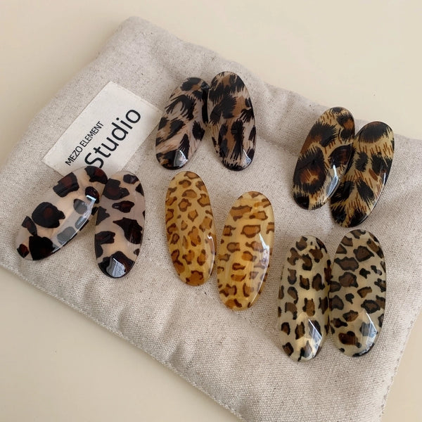 Women's Elegant Leopard Arylic Hair Clip