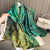 Women's Elegant Modern Style Geometric Satin Printing Silk Scarf Shawl