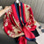 Women's Elegant Modern Style Geometric Satin Printing Silk Scarf Shawl