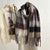 Women's Elegant Plaid Imitation Cashmere Tassel Scarf