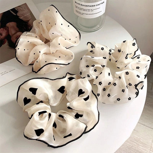 Women's Elegant Polka Dots Nylon Hair Tie