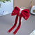 Women's Elegant Retro Bow Knot Velvet Inlay Artificial Pearls Rhinestones Hair Clip