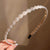 Women's Elegant Simple Style Solid Color Cloth Beaded Hair Band