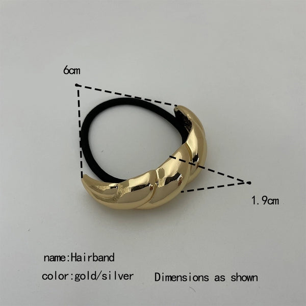 Women's Elegant Simple Style Twist Alloy Elastic Band Hair Tie