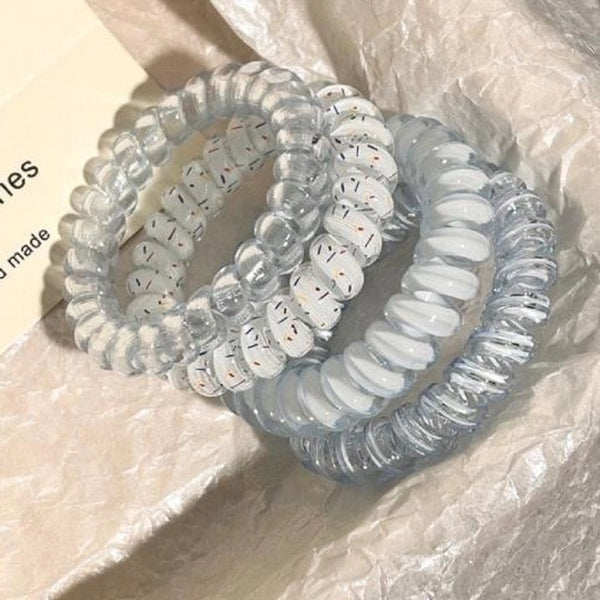 Women's Elegant Solid Color Plastic Resin Handmade Hair Tie