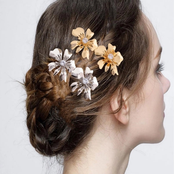 Women's Elegant Streetwear Flower Iron Plating Hair Clip