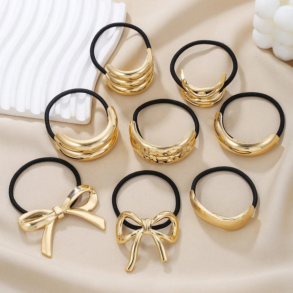 Women's Elegant Streetwear Geometric Bow Knot Alloy Hair Tie