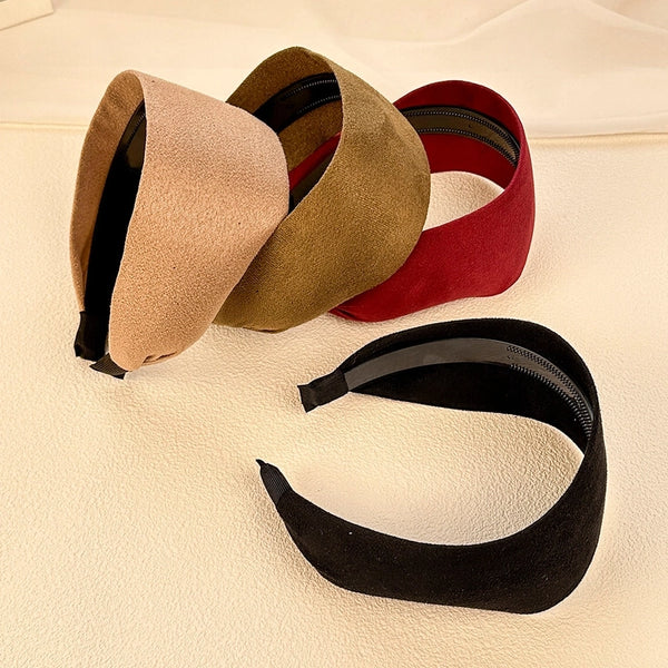 Women's Elegant Streetwear Solid Color Faux Suede Hair Band