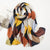 Women's Elegant Stripe Flower Cotton And Linen Tassel Scarf