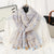 Women's Elegant Stripe Flower Cotton And Linen Tassel Scarf