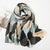 Women's Elegant Stripe Flower Cotton And Linen Tassel Scarf