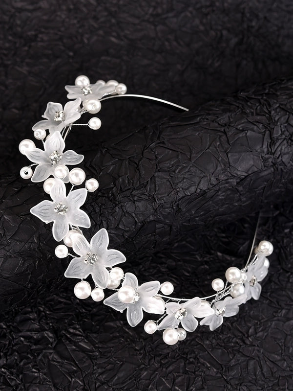 Women's Elegant Sweet Flower Artificial Pearl Alloy Resin Hair Band