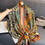 Women's Elegant Tree Flower Chains Print Satin Printing Silk Scarf